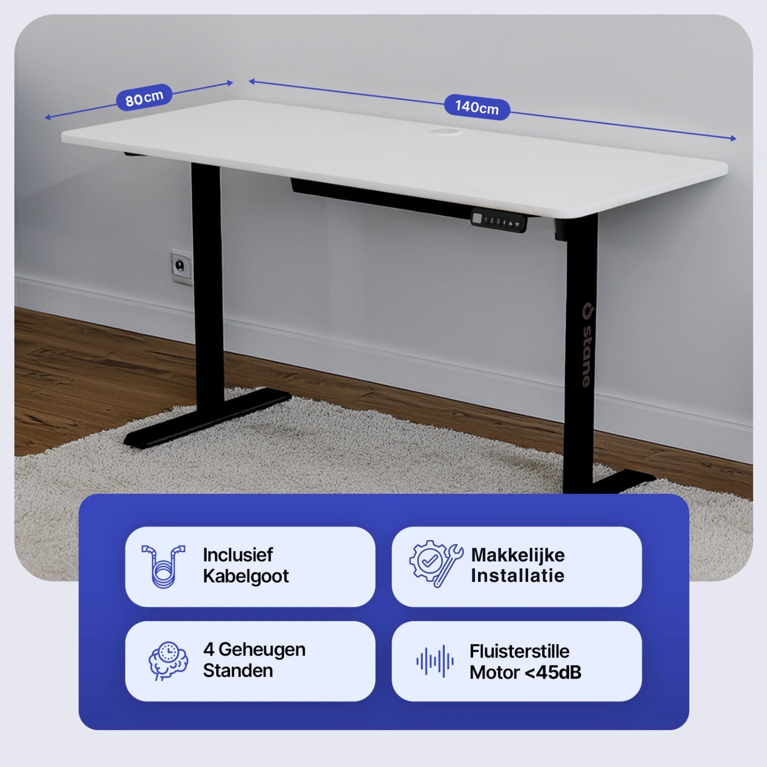 140 x 80 cm + wit + zwart