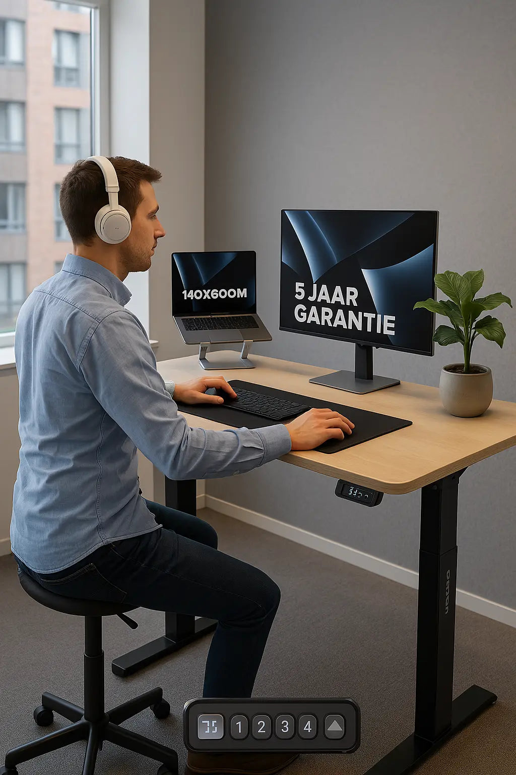 Is een zit-sta bureau elektrisch?