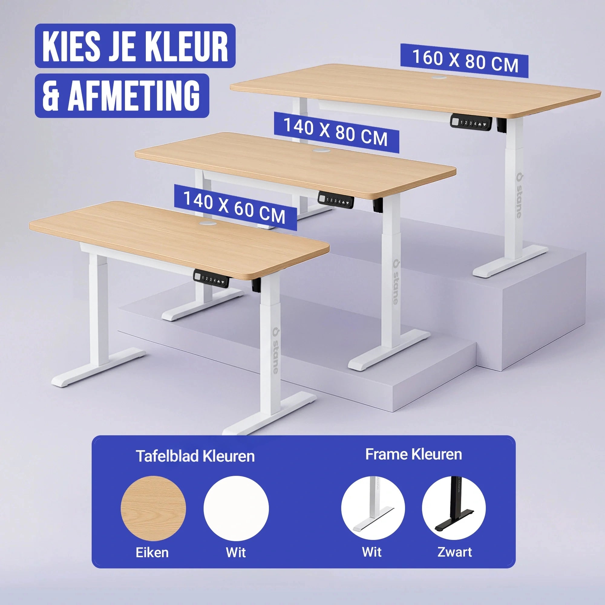 140 x 60 cm + eiken + wit , 140 x 80 cm + eiken + wit , 160 x 80 cm + eiken + wit