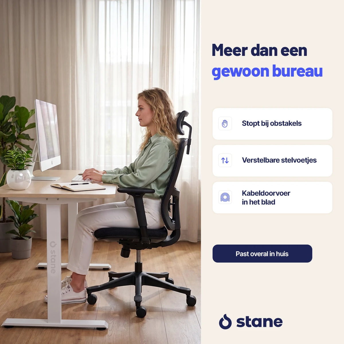 Stel je eigen bureau samen, wit blad, wit frame