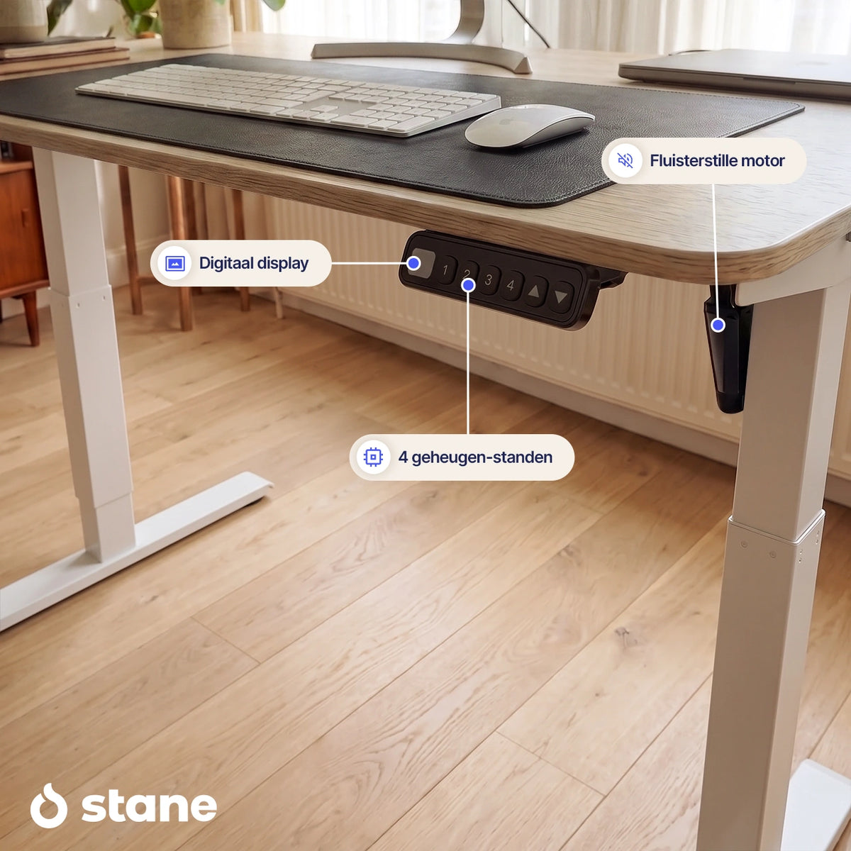Stel je eigen bureau samen, wit blad, wit frame