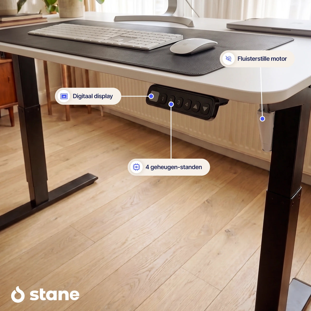 Stel je eigen bureau samen, wit blad, wit frame
