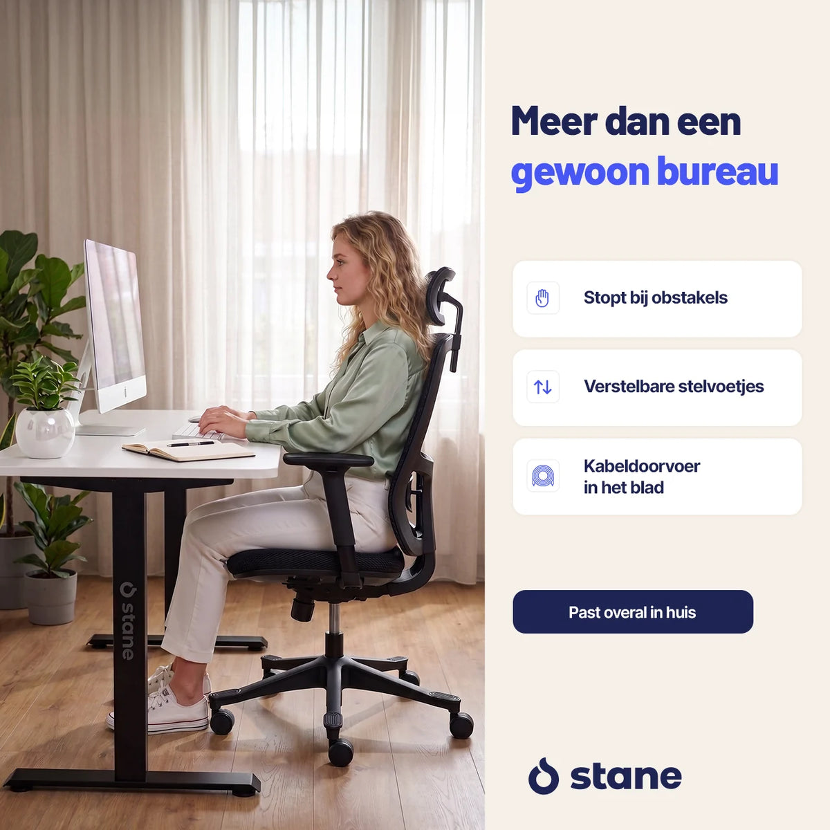 Stel je eigen bureau samen, wit blad, wit frame