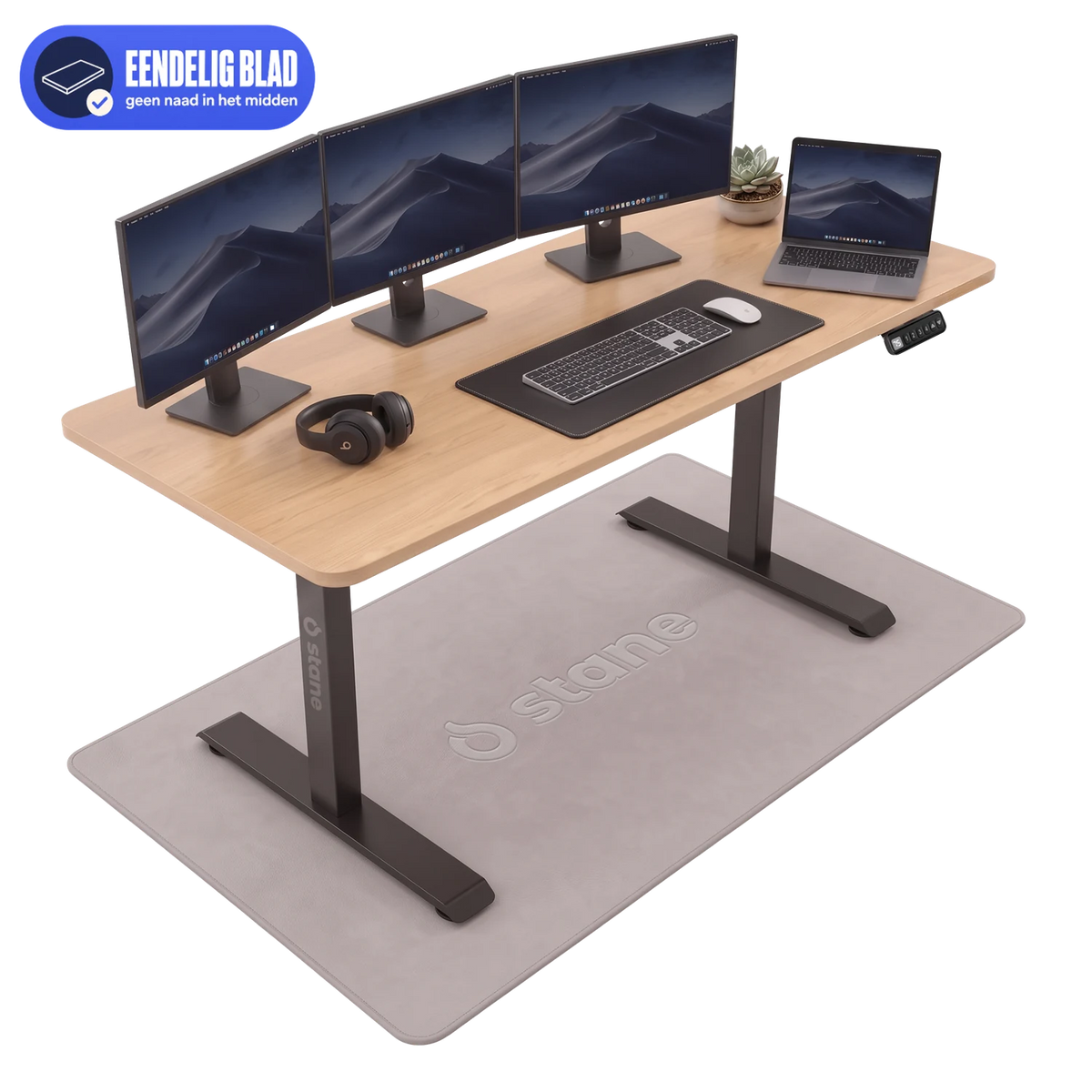 160 x 80 cm + eiken + zwart