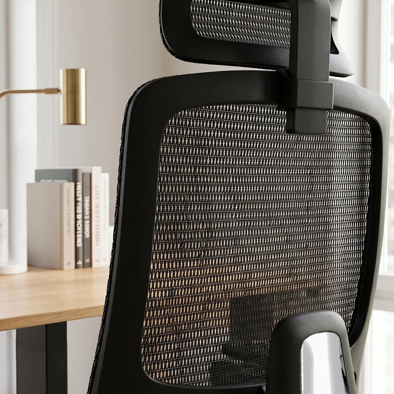 Detail: Strak geweven mesh met afgewerkte rand