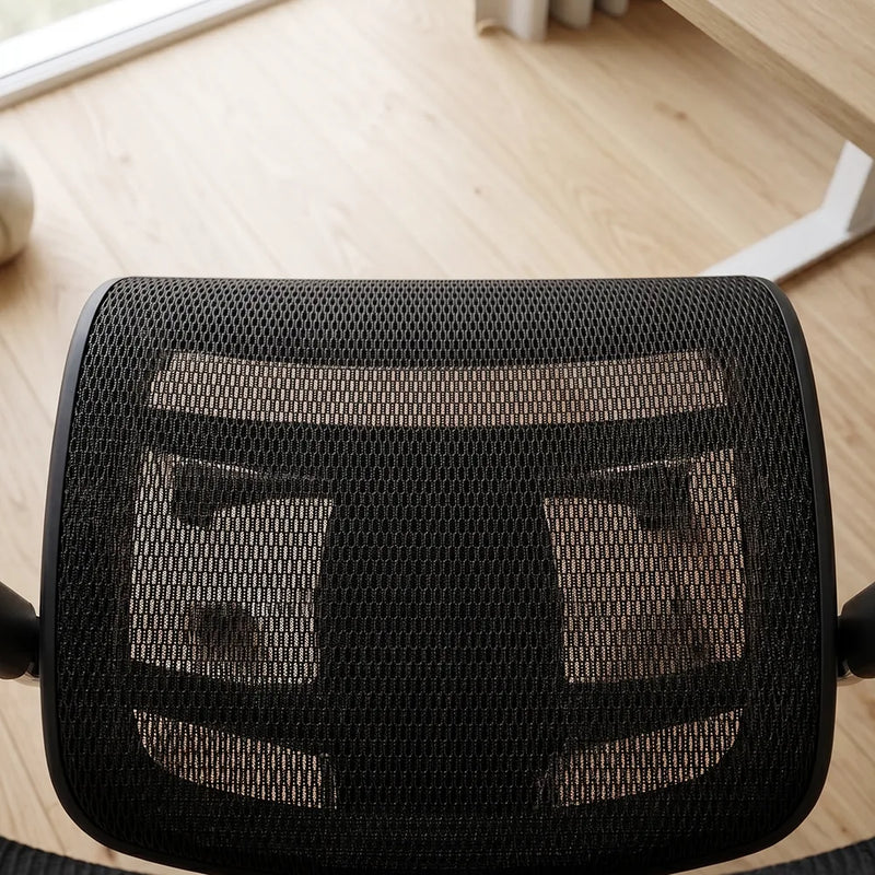 Detail: Vol-mesh zitvlak, strak geweven